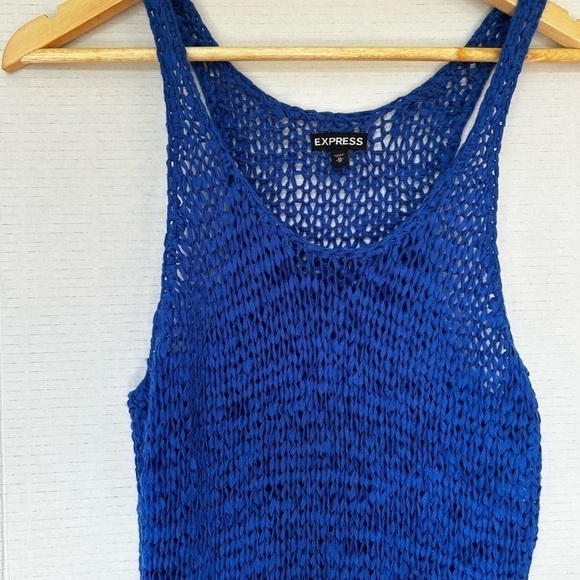 EXPRESS loose knit top / dress blue size M - Picture 3 of 7